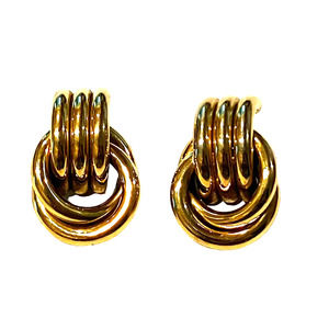Givenchy Vintage Circular Interlocking Earrings, Clip-on